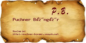 Puchner Böngér névjegykártya